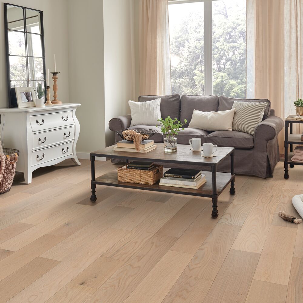 Living room with hardwood flooring
